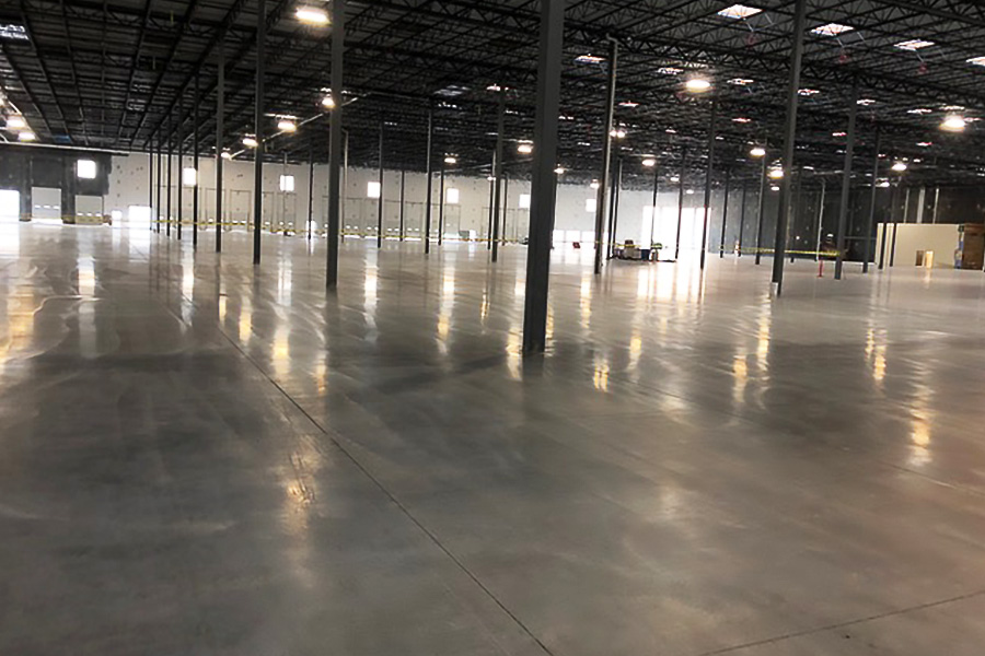 densified concrete treatment for warehouse floor